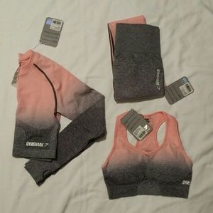 Gymshark peach pink ombre set